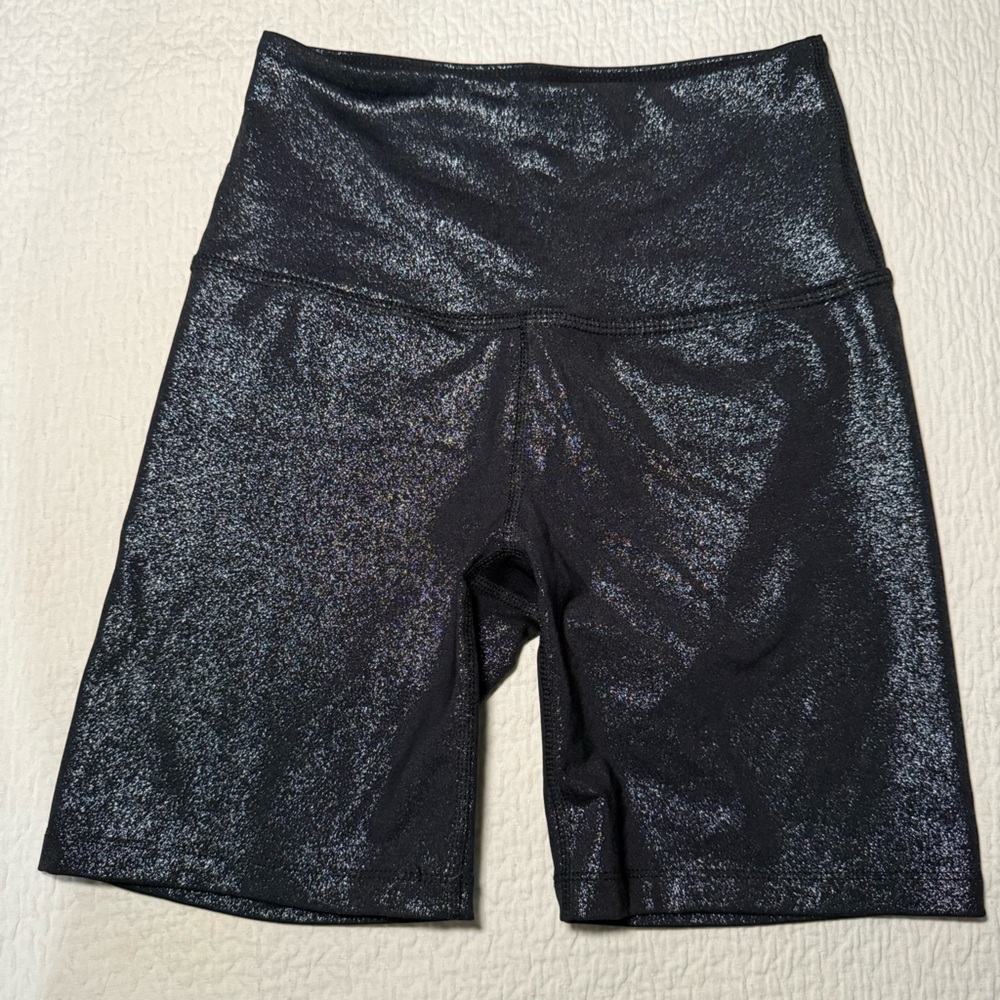 Beyond Yoga Black Sparkly Biker Shorts